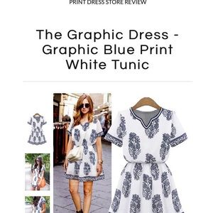 BNWT Goodnight Macaroon Graphic Blue Print dress S